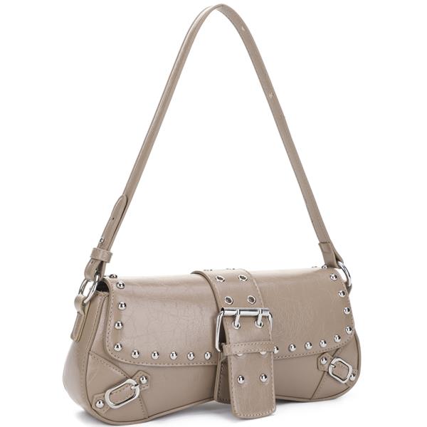 CHIC STUD BUCKLE SHOULDER BAG