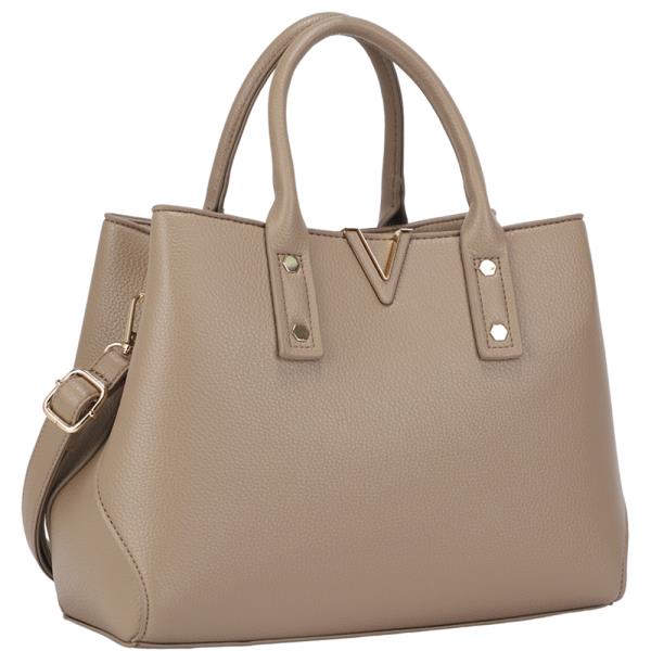 SMOOTH V DESIGN HANDLE SATCHEL BAG