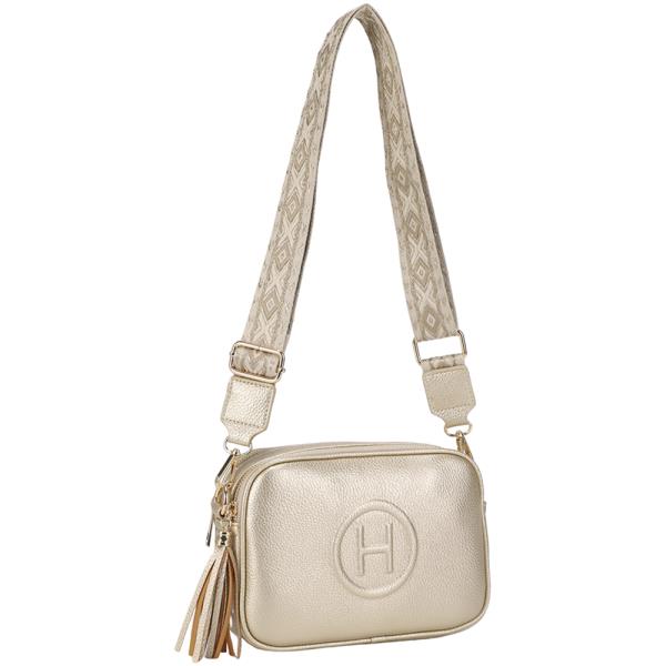 STYLISH H DESIGN TASSEL SHOULDER CROSSBODY BAG