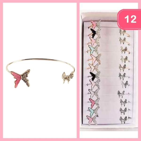 OPEN CUFF BUTTERFLY BRACELET (12 UNITS)