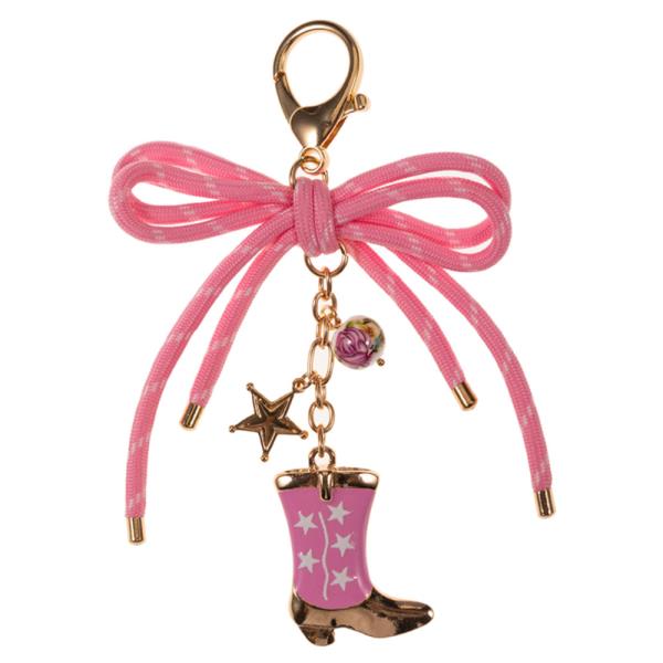 BOOTS SHAPED ENAMEL STAR PATTERN & METAL BAG CHARM KEYCHAIN