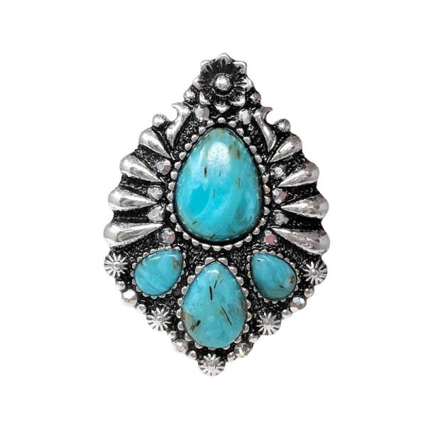 WESTERN STONE CONCHO METAL RING