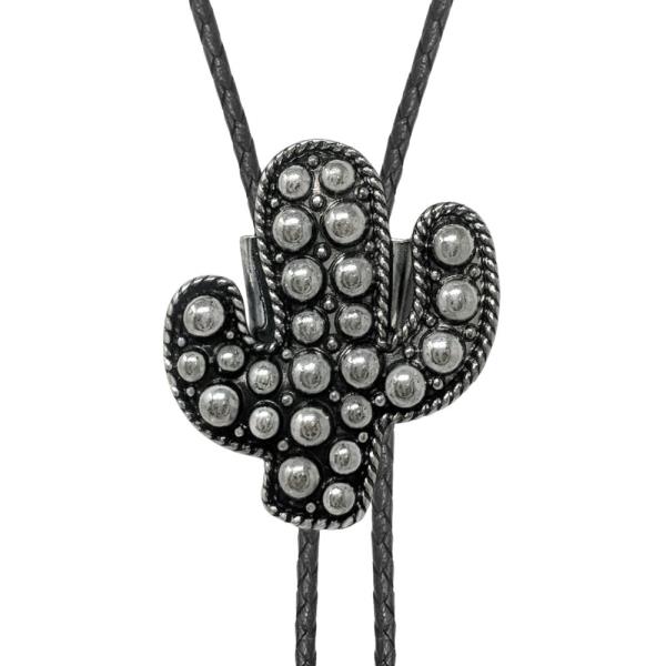 WESTERN BALL TEXTURE BOLO CACTUS HEAD NECKLACE