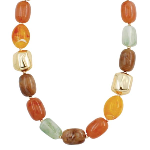 RESIN METAL BEAD NECKLACE