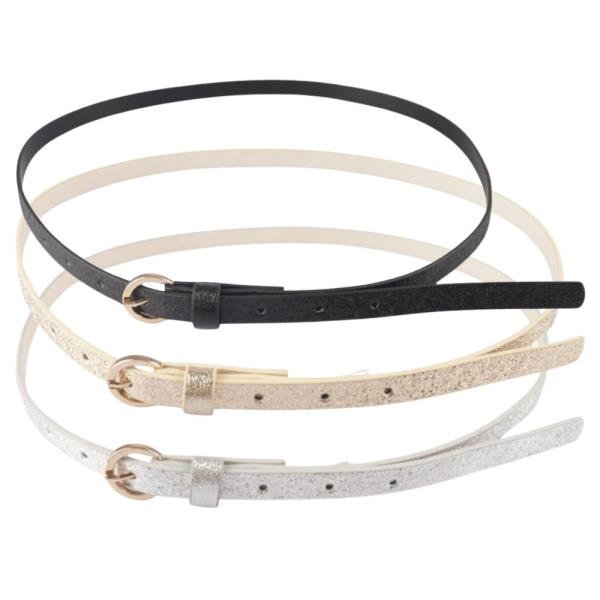 METALLIC THIN BELT 3 PC SET