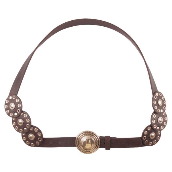 METAL CONCHO WESTERN TEXTURED BELT