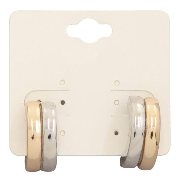 TWO TONE OPEN HOOP EARRING