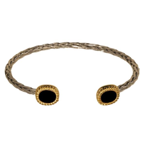 OVAL ONYX PONYTAIL LINK CUFF BRACELET