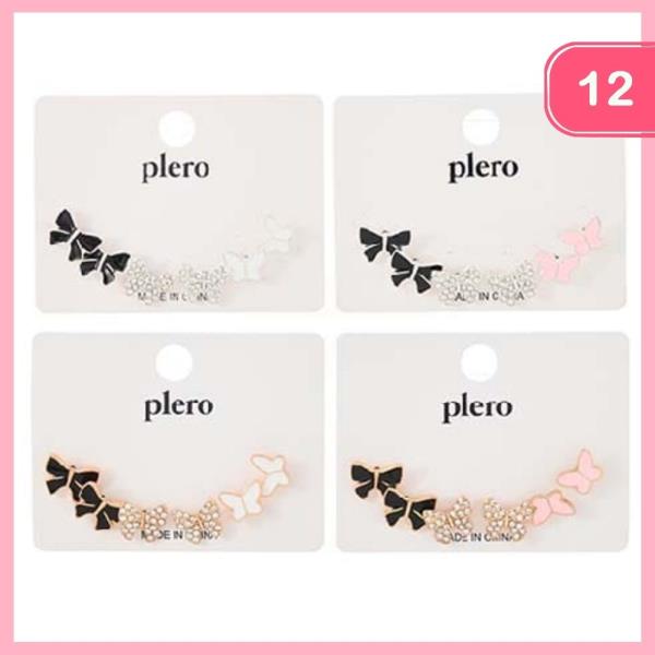 BUTTERFLY POST EARRINGS (12 UNITS)