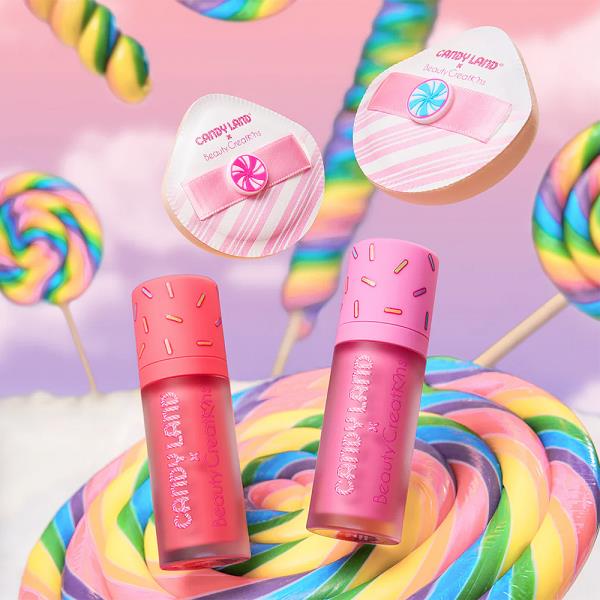 BEAUTY CREATIONS X CANDY LAND LOLLIPOPPIN LIQUID BLUSH AND MINI SPONGE SET
