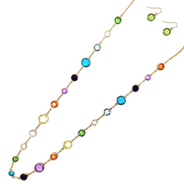 CRYSTAL ROUND LINK NECKLACE