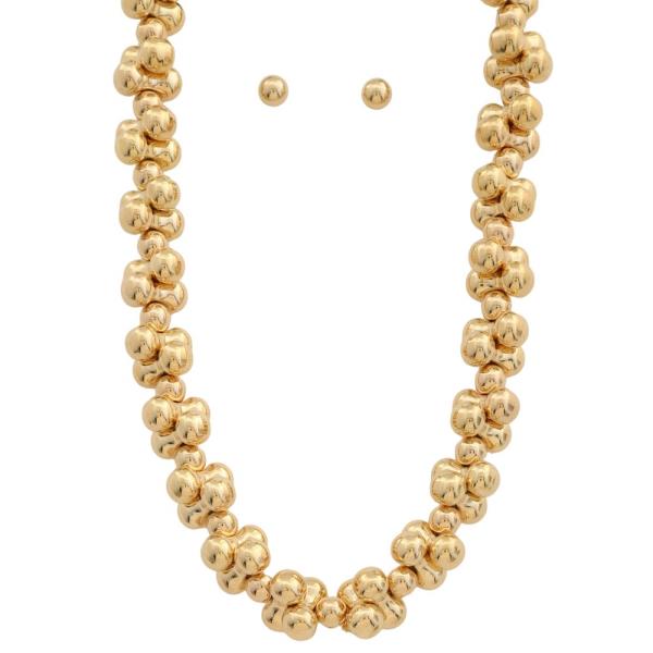 BALL BEAD CLUSTER METAL NECKLACE