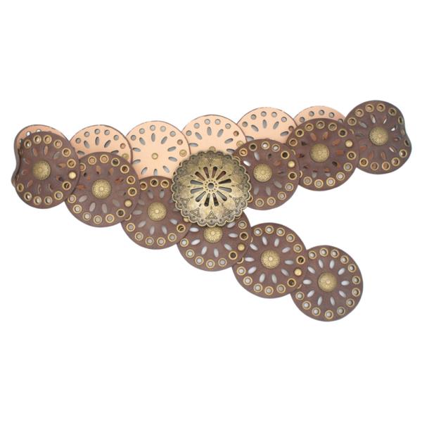 FLOWER CUT OUT BUCKLE & DISC HIP BELT