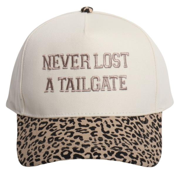 NEVER LOST A TAILGATE emb animal print brim cap