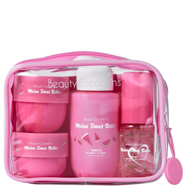 BEAUTY CREATIONS MELON TIMES BETTER CARE SET W ZIPPER CLEAR POUCH