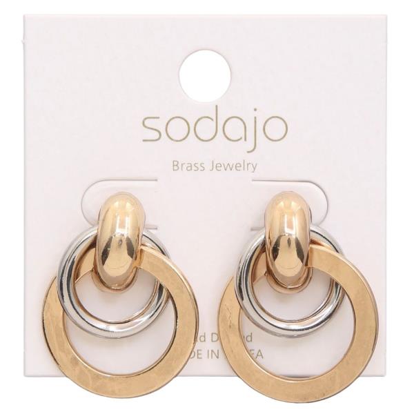 SODAJO TWO TONE CIRCLE GOLD DIPPED EARRING