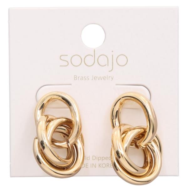 SODAJO KNOT METAL GOLD DIPPED EARRING