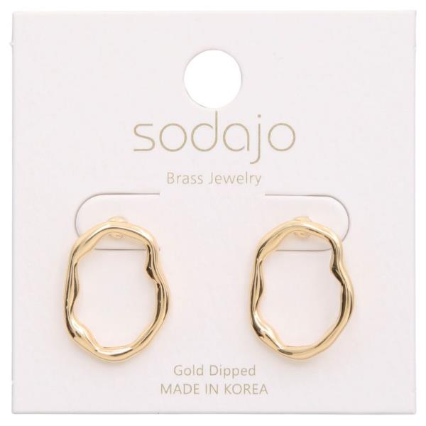 SODAJO OVAL GOLD DIPPED EARRING