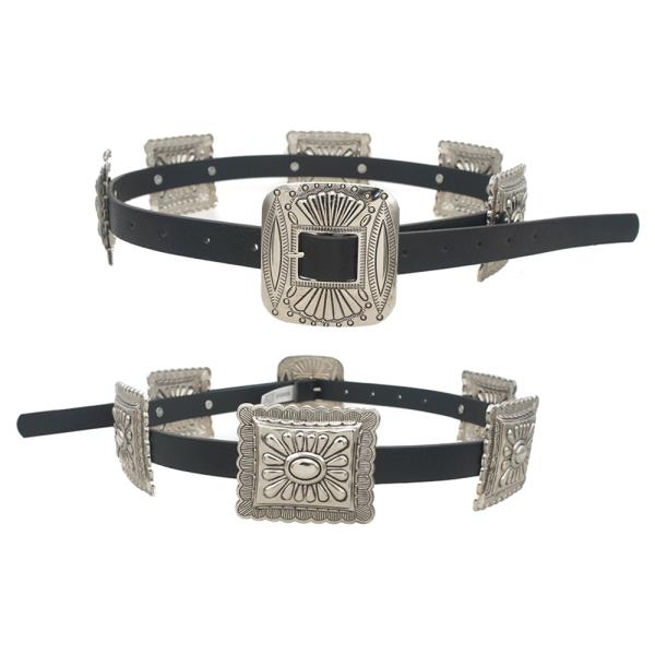 CONCHO LINKED WESTERN SKINNY BELT