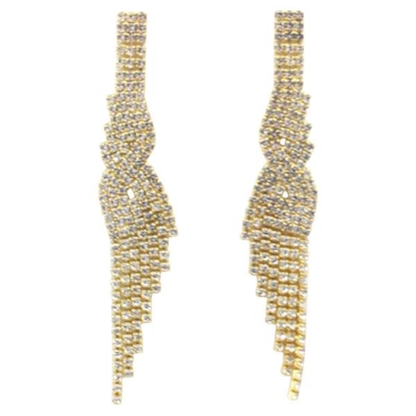 RHINESTONE FRINGE DROP EARRING