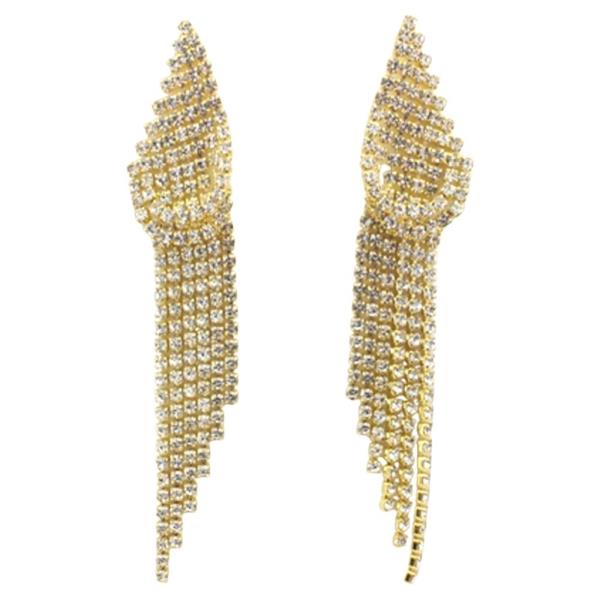 RHINESTONE FRINGE DROP EARRING