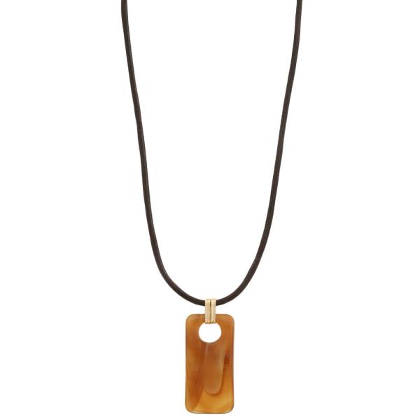 ACETATE RECTANGLE PENDANT CORD NECKLACE