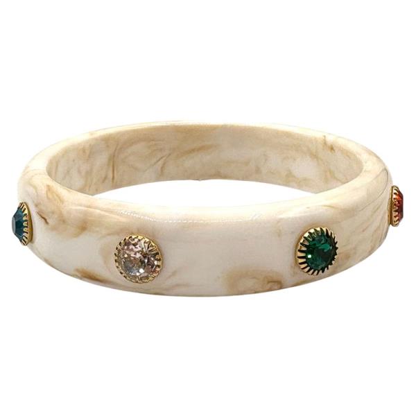 ACRYLIC MULTI STONE MARBLE TEXTURED BANGLE BRACELET