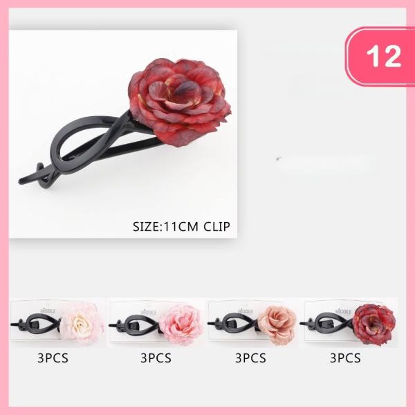 ROSE HAIR CLIP (12 UNITS)