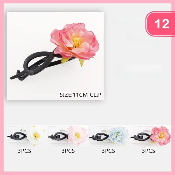 ROSE HAIR CLIP (12 UNITS)