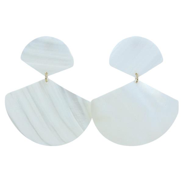 METAL ACRYLIC SHELL DANGLE EARRING 