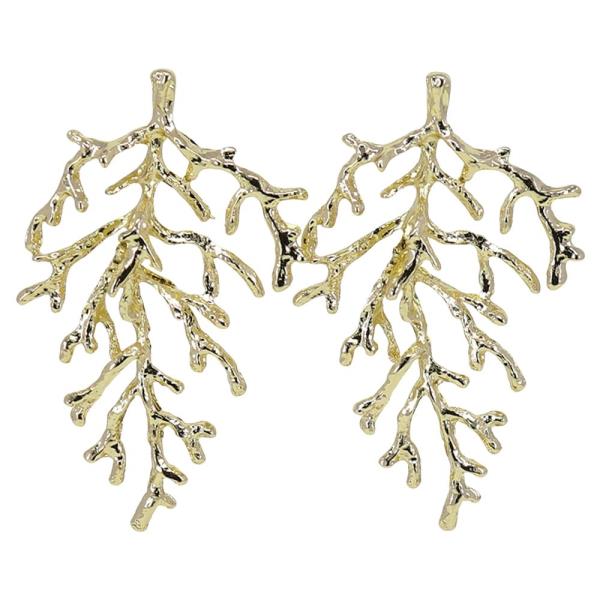METAL CORAL BRANCH DANGLE EARRING