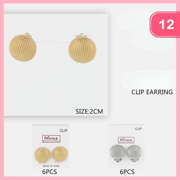 TEXTURED ROUND PPOST EARRINGS (12 UNITS)