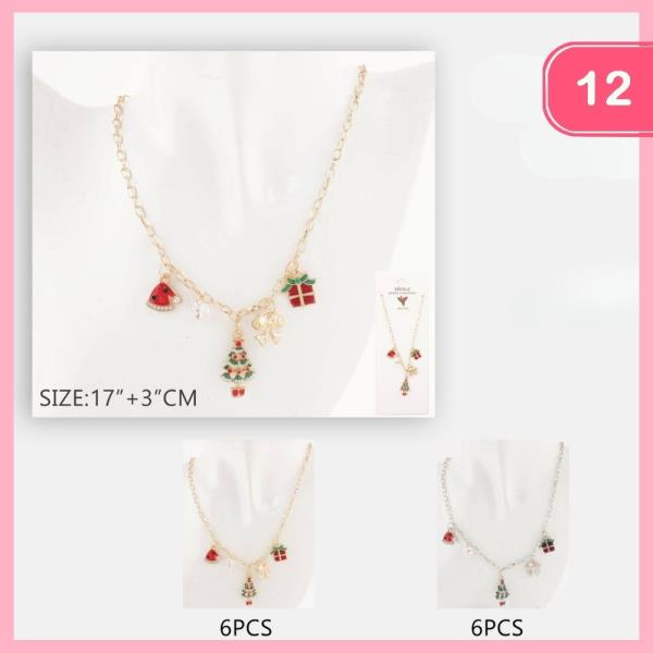 CHRISTMAS CHARM NECKLACE (12 UNITS)