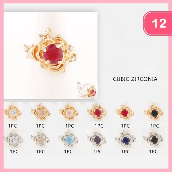 CUBIC ZIRCONIA RING (12 UNITS)