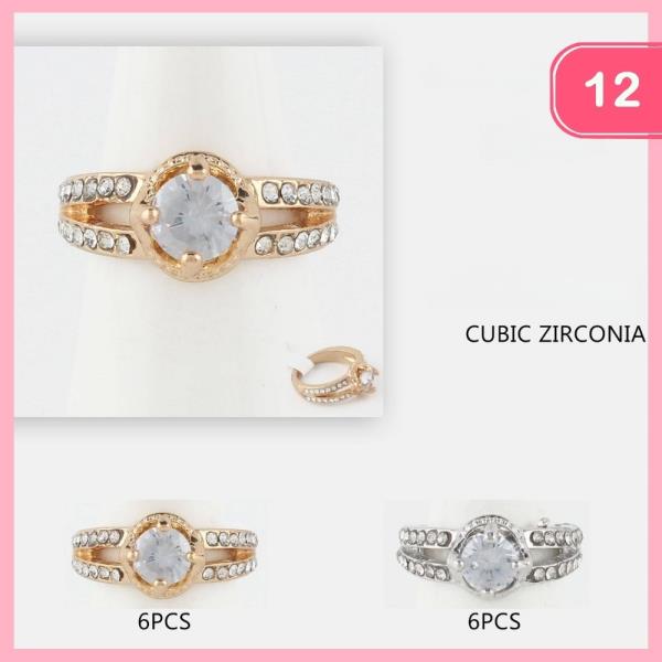 CUBIC ZIRCONIA RING (12 UNITS)