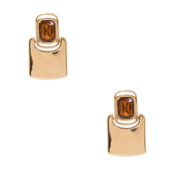 SDJ STONE SQUARE SHAPE EARRING