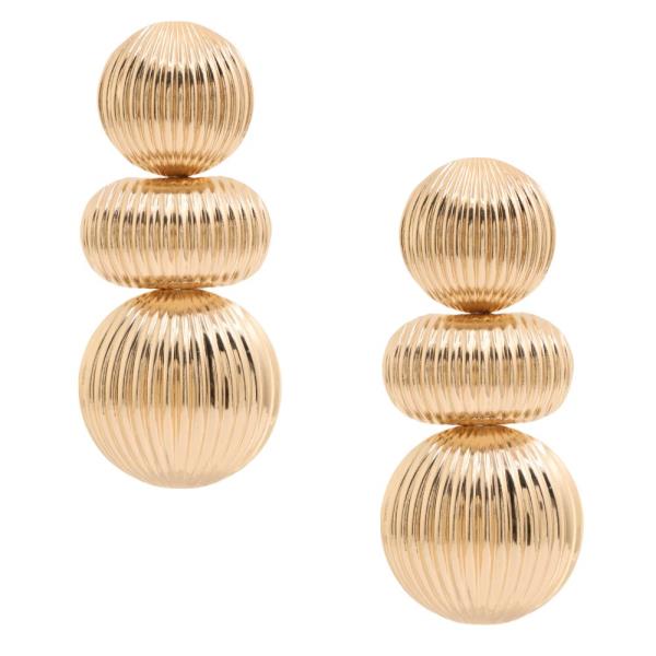 SDJ LINED ROUND LINK METAL EARRING