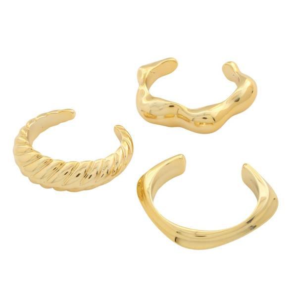 SDJ CROISSANT WAVY METAL ASSORTED CCB METAL BRACELET SET