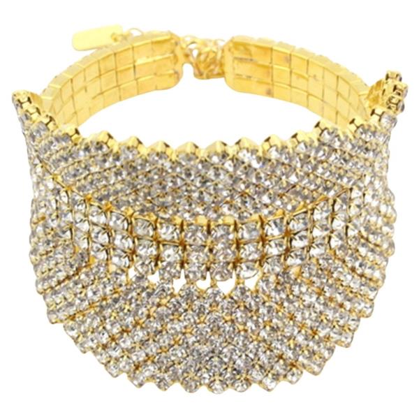 RHINESTONE WIDE STATEMENT BRACELET