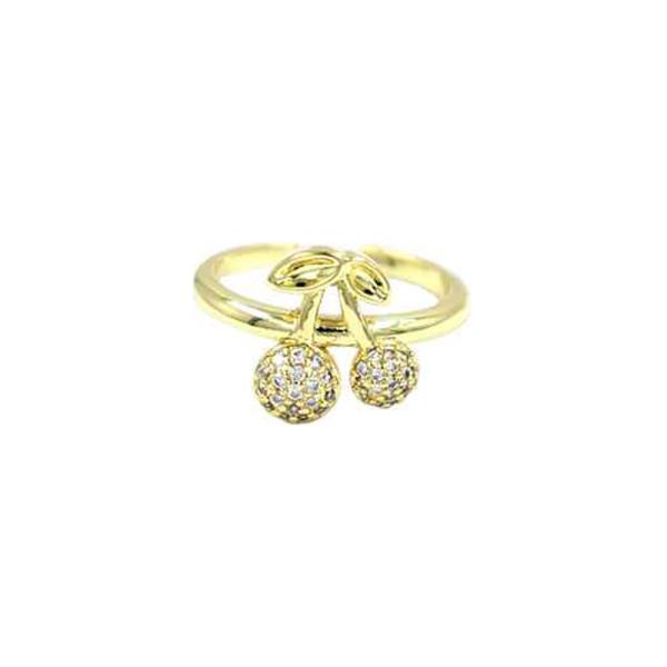 RHINESTONE CHERRY RING