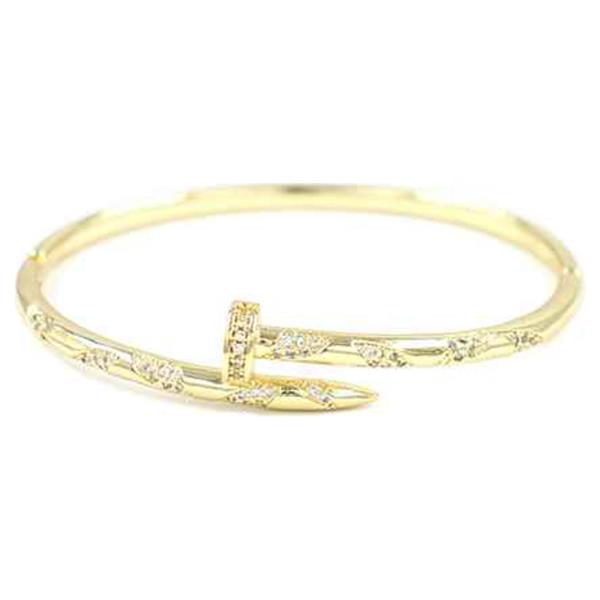 RHINESTONE NAIL BANGLE BRACELET