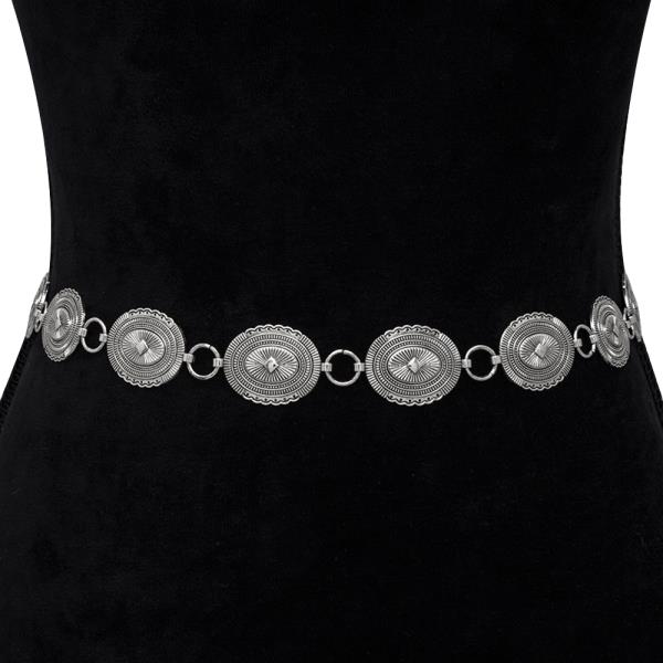 OVAL ROUND DESIGN METAL HOOK BELT