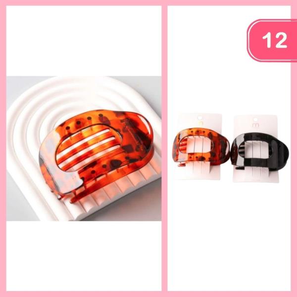 TORT OVAL FLAW HAIR CLAW CLIP (12 UNITS)