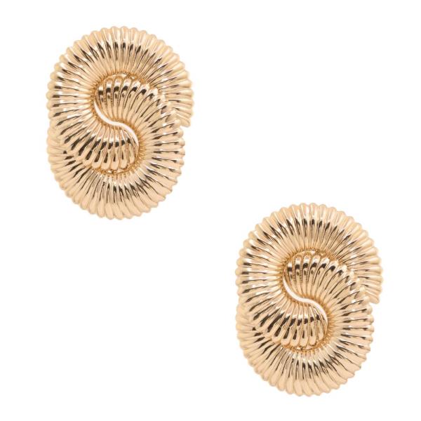 LINED METAL ROUND EARRING