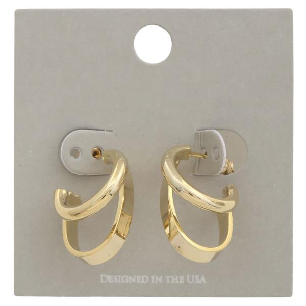 DOUBLE HOOP METAL EARRING