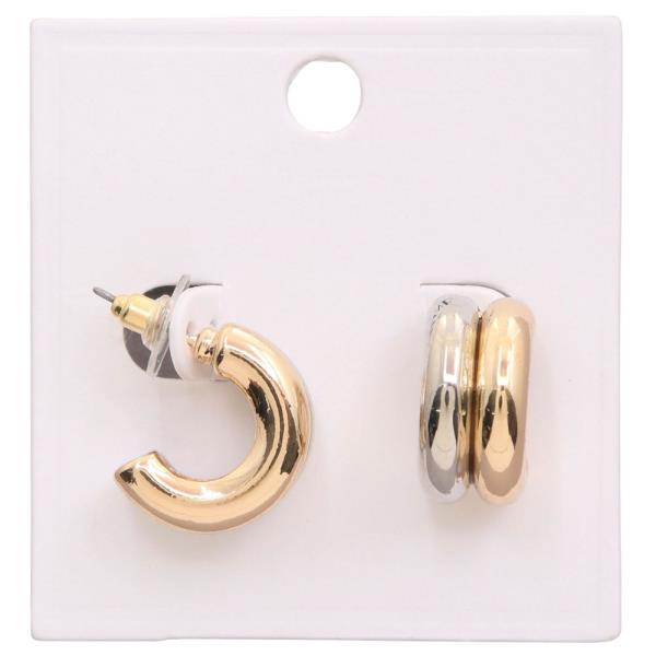 TWO TONE OPEN HOOP EARRING