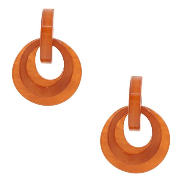 ACRYLIC OVAL LINK DROP EARRING