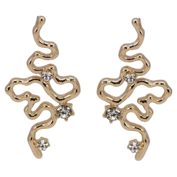 RHINESTONE WAVE EARRING