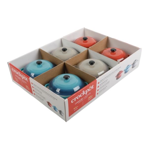 PEMBURY 9.6 OZ CASSEROLE W/LID - 3 ASSORTED COLORS