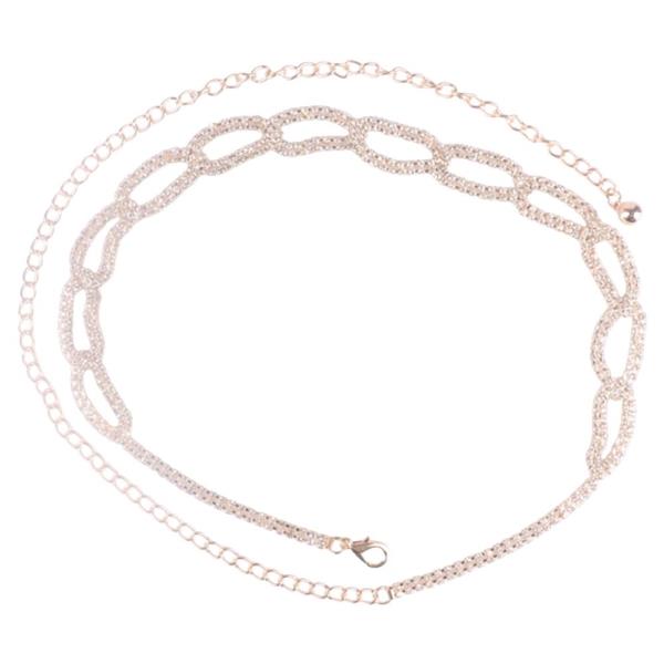 RHINESTONE OVAL LINK CHAIN BELT